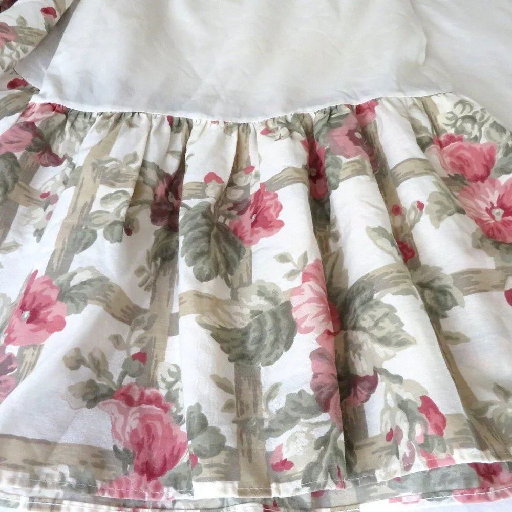 Vintage WestPoint Stevens Full Size Floral Lattice Bed Skirt 13.5